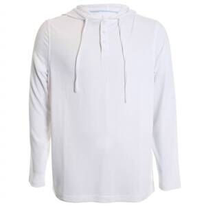 NEW NICOBY men's poly textured hoodie in white